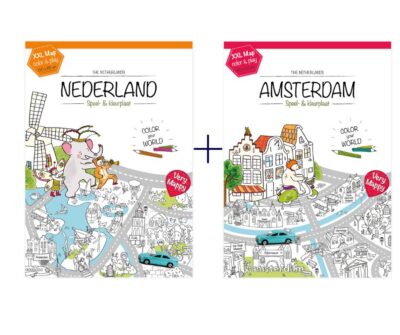 Very Mappy - Kleurplaat XXL Nederland en Kleurplaat XXL Amsterdam pakket