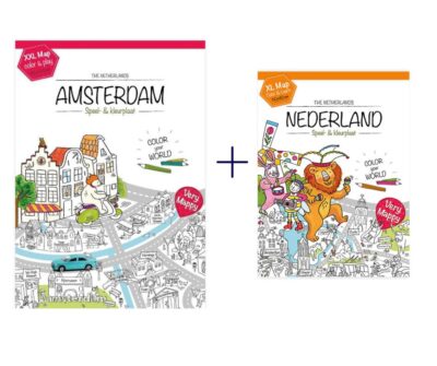 Very Mappy - Kleurplaat XXL Amsterdam en Kleurplaat XL Nederland pakket