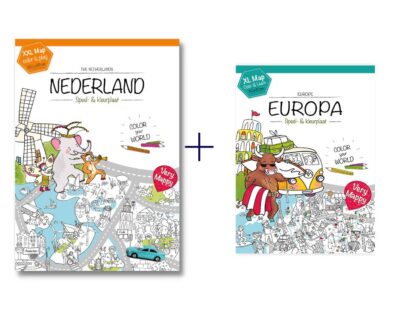 Very Mappy - XXL kleurplaat Nederland en XL kleurplaat Europa pakket